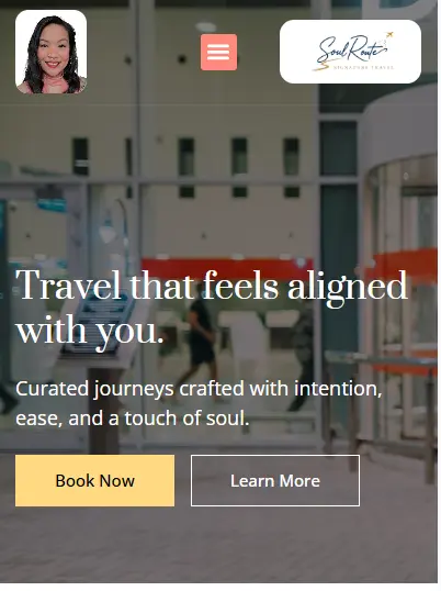 SoulRoute Signature Travel custom website redesign before and after